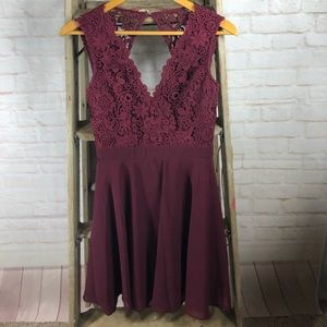 Lulus Deep V-Neck Dress